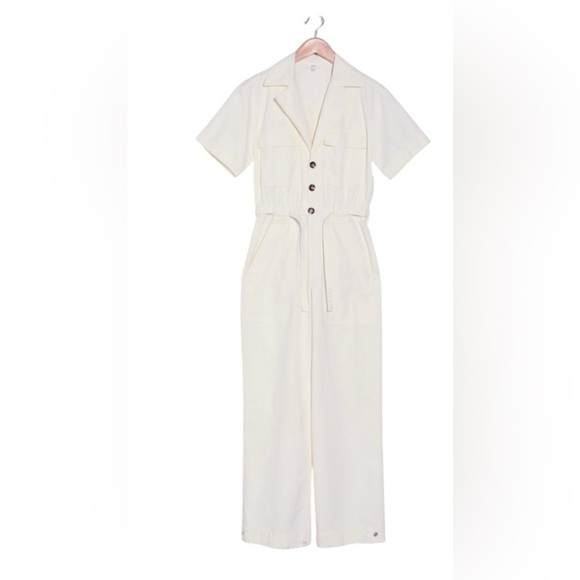 A.L.C. Augusta Utility Jumpsuit in Off White - Picture 5 of 8